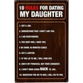thumbnail image 1 of Funny Signs for Home Decor | Metal Signs for Garage Man Cave | 10 Rules for Dating My Daughter, 1 of 5