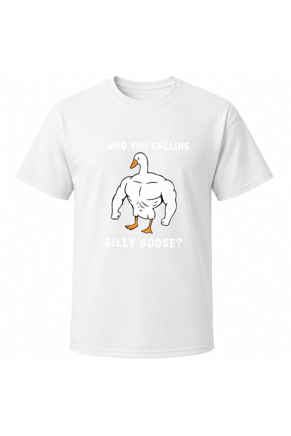 Funny Silly Goose Graphic T-Shirt, Muscular Goose Meme Unisex Classic Fit Tee