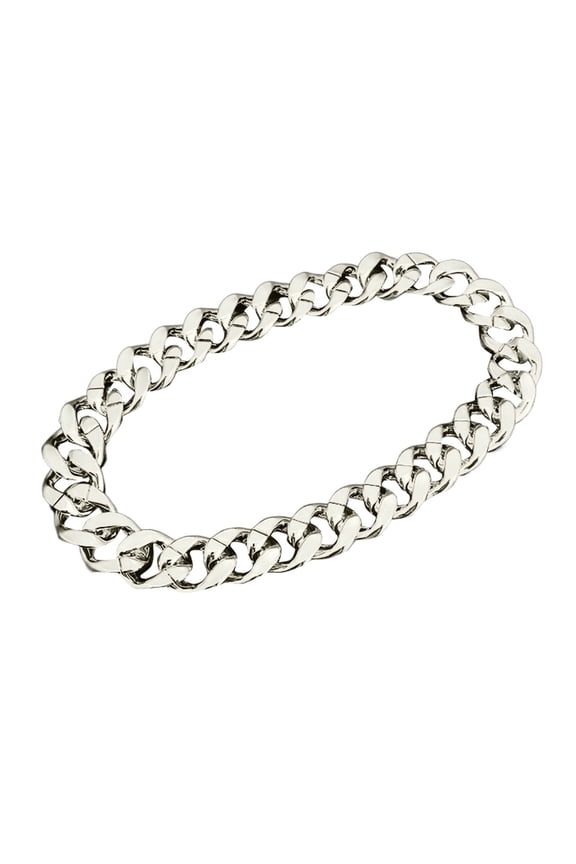 Funny Silver Necklace for Men Women Chain 80s 90s Rapper Punk Hop Shooting Prop Jewelry Accessory, 70 cm, Silver M