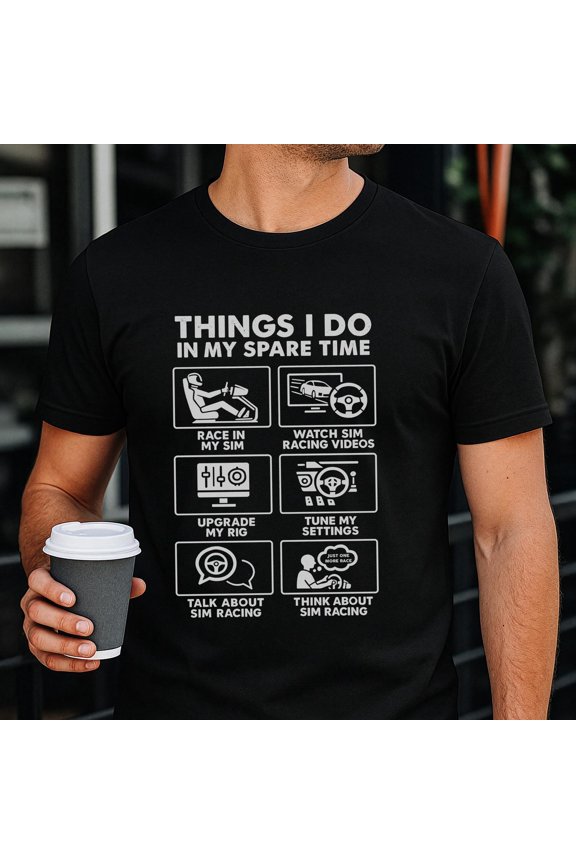 Funny Sim Racing TShirt Rig Gamer Gift