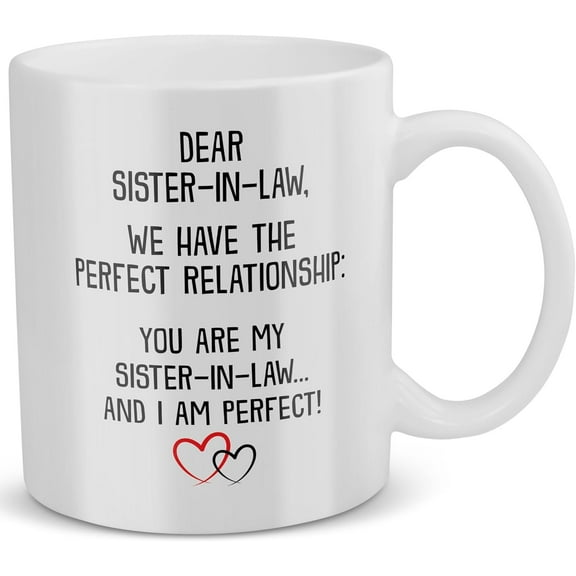 Funny Sister In Law Gift Wedding Day Womens Coffee Mug Bride Birthday Christmas Future Engagement Present (11oz)