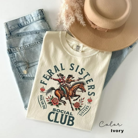 Funny Sisters T-shirt, Feral Sisters Social Club, Big Sister T-shirt, Little Sisters Gift, Gifts For Sister, Big Sister Gift, Sarcastic Saying T-shirt.