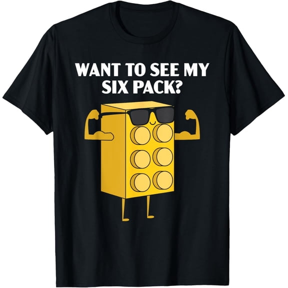 Funny Six Pack Building Bricks Shirt for Master Builder and Block Toy Fans