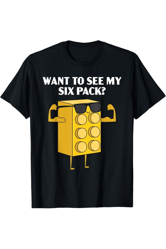 Funny Six Pack Building Bricks Shirt for Master Builder and Block Toy Fans