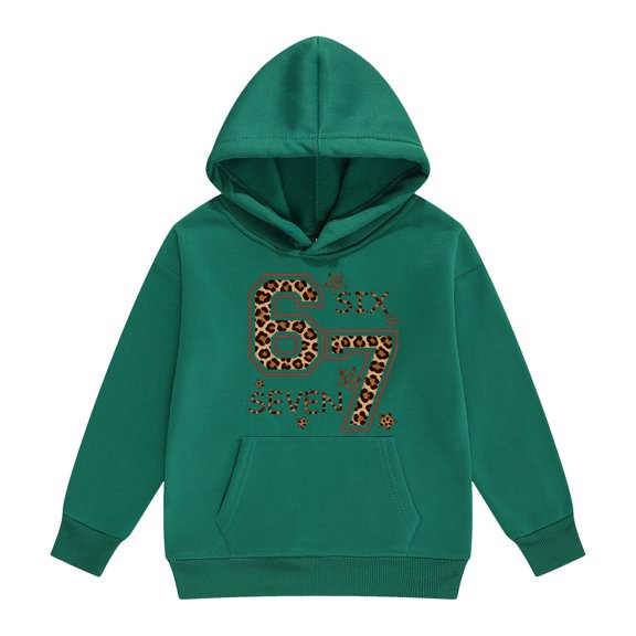 Funny Six Seven 6 7 Meme Gen Alpha Slang Kids 67 Ice Cream Meme Hoodie Boys Girls Printed Long Sleeve Sweatshirt