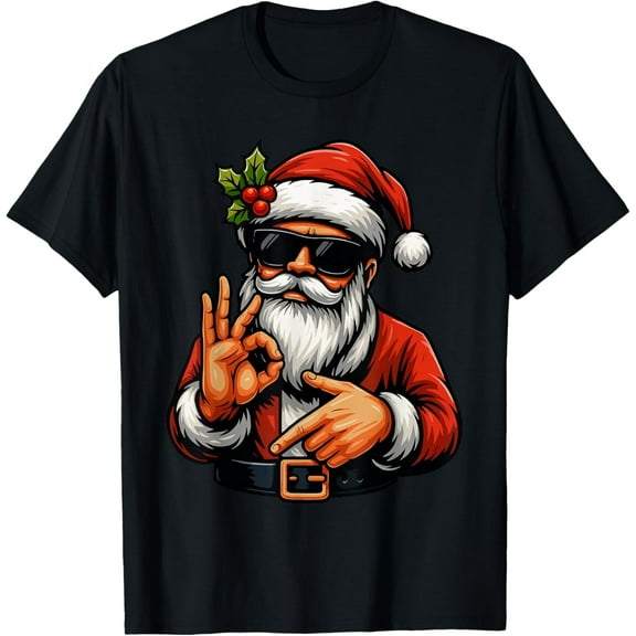 Funny Six Seven 6 7 Meme Santa Christmas Shirt Men Boys Teen T-Shirt