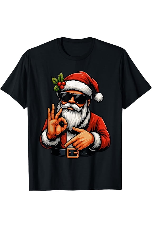 Funny Six Seven 6 7 Meme Santa Christmas Shirt Men Boys Teen T-Shirt