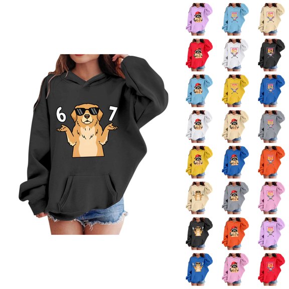 Funny Six Seven 67 Kids 67 Xmas Boys Girls Printed Long Sleeve Sweatshirt