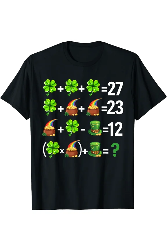 Funny Six Seven 67 Meme St Patricks Day Math Equation PEMDAS T-Shirt