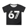 thumbnail image 1 of Funny Six Seven 67 Shirt Kids Boys Girls Short Sleeve Tops Casual Daily Wear Fashion T Shirts Black & 6-7 Years, 1 of 4