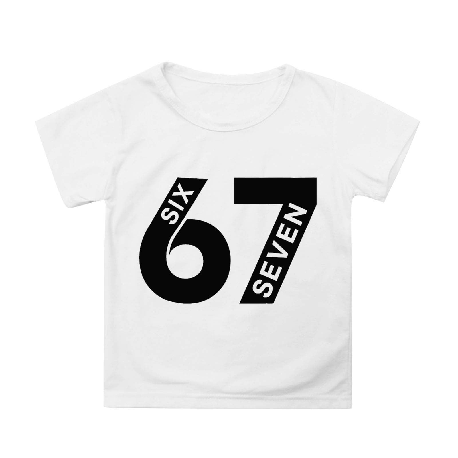 Funny Six Seven 67 Shirt Kids Boys Girls Short Sleeve Tops Casual