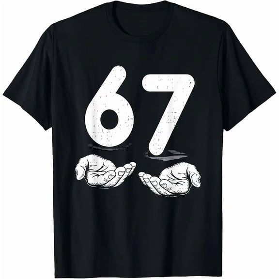 Funny Six Seven Hands Meme Graphic for Men Women Short Sleeve T-Shirt