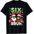 thumbnail image 1 of Funny Six Seven Meme 6 7 Bruh Santa Bigfoot Christmas Graphic Black T-Shirt for Men and Women, 1 of 4