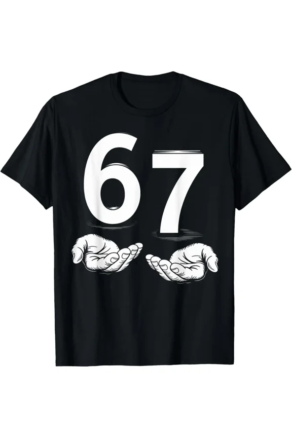 Funny Six Seven Meme Alpha Slang Hands Graphic Tee Cool Apparel Unisex T-Shirt up to Size 5XL