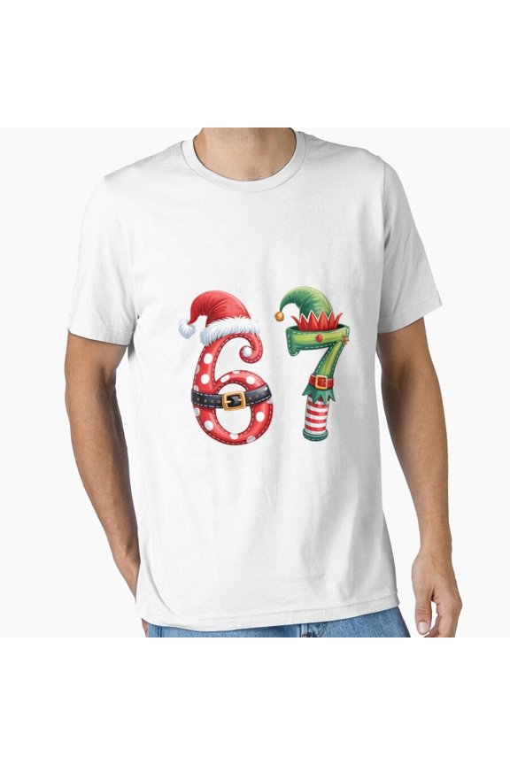 Funny Six Seven Meme Christmas Humor Claus Elf Art Unisex T-Shirt up to size 5XL