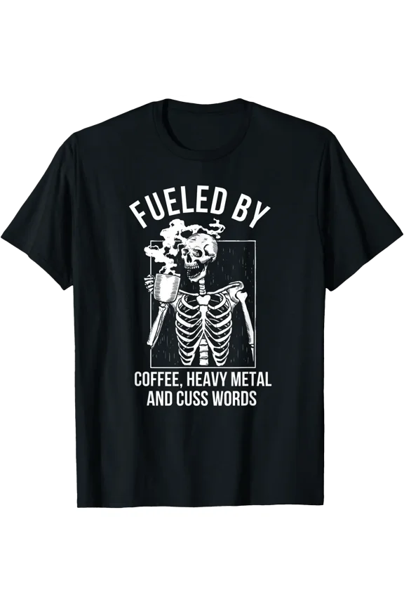 Funny Skeleton Coffee T-Shirt for Coffee Lovers with Playful Vintage Design