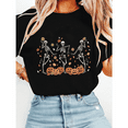thumbnail image 1 of Funny Skeleton Dance Pumpkin Tshirts Vintage Halloween Graphic Tees Short Sleeve Casual Cute Fall Tops for Daily Outfits Cotton Shirts Black,4XL, 1 of 6