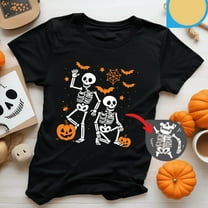 Funny Skeleton Dance T-Shirt - Spooky Season Halloween Top - Playful hidden design