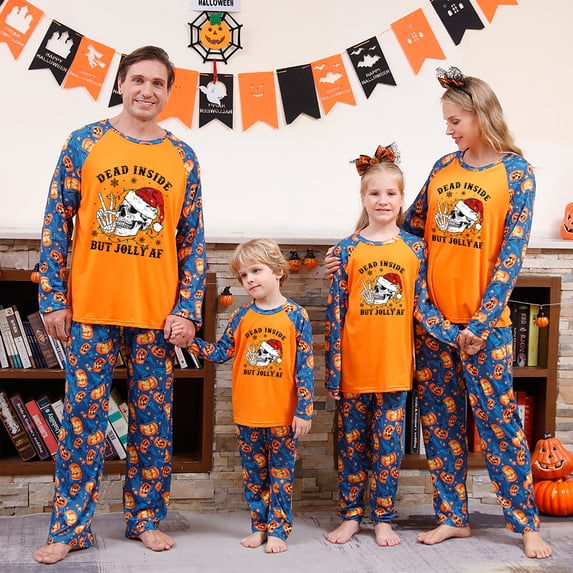 Funny Skeleton Halloween Pajamas Matching, Halloween Skeleton Pjs, Size NB - Men 6XL