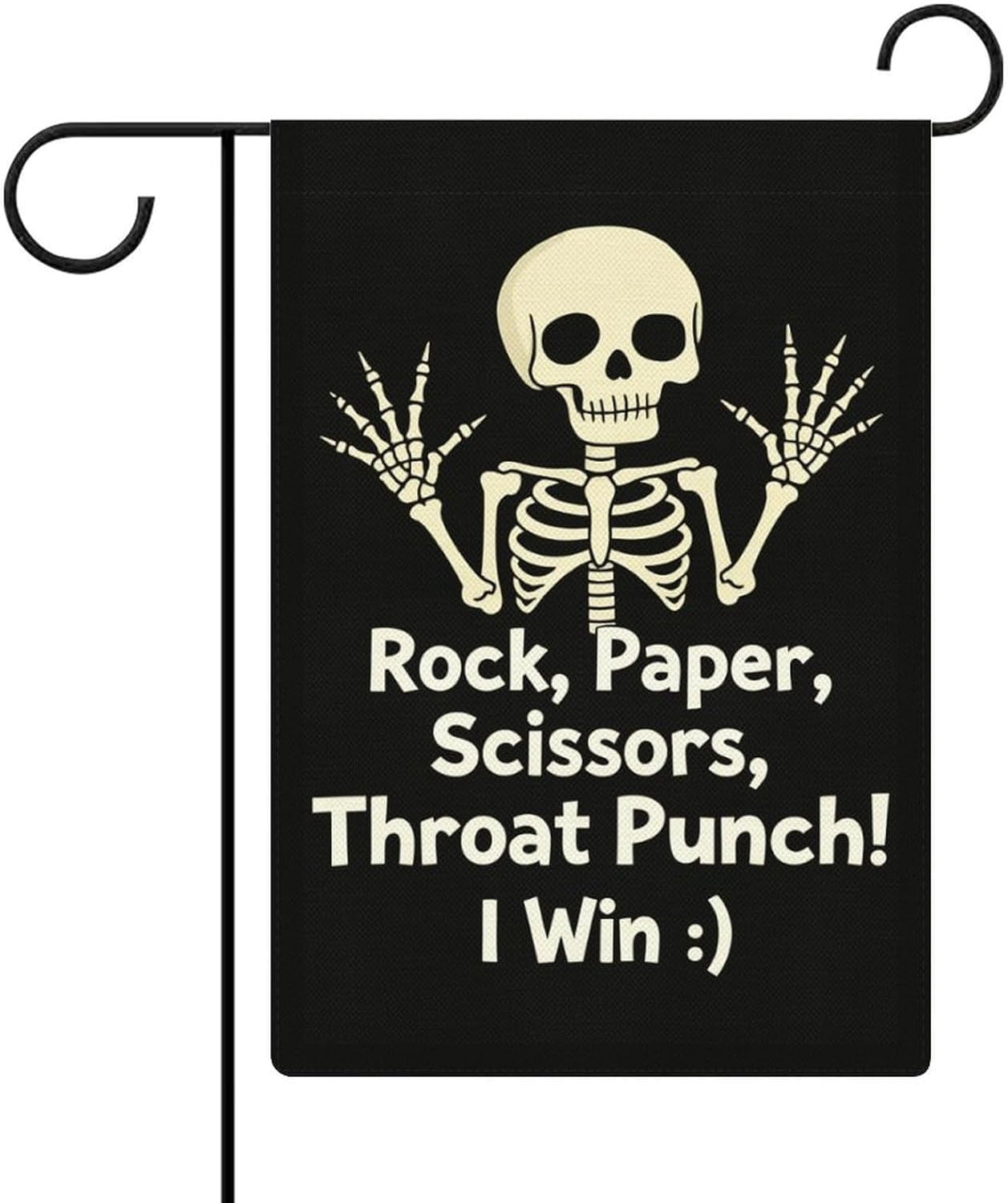 Skeleton Hand Scissors Funny Skeleton Hands Graphic – Rock Paper Scissors Throat Punch” Garden ...