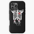 thumbnail image 1 of Funny Skeleton Heart Halloween Twin Pregnancy Announcement Phone Case for iPhone 16 15 14 13 12 11 Pro Max M5907758, 1 of 2