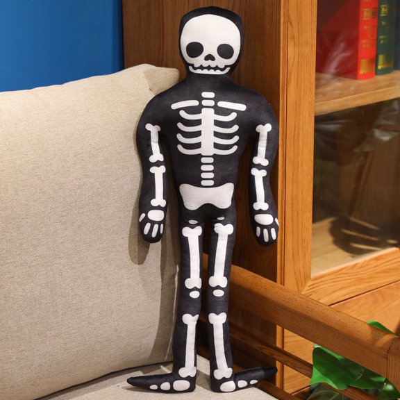 Funny Skeleton Plush Toy Soft Stuffed Bone Doll Prank Halloween Gift for Little Fans