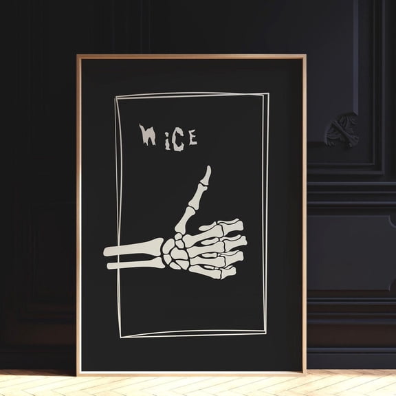 Funny Skeleton Thumbs Up Hallo.Ween Poster UNFRAMED PAPER POSTER, Home Decor, Vintage Gift, Living Room Dercor