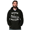 thumbnail image 1 of Funny Skeleton Thumbs Up Never Better Unisex Plus Fleece Graphic Hoodie Brisco Brands 4X, 1 of 6
