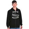 thumbnail image 1 of Funny Skeleton Thumbs Up Never Better Zip Up Hoodie Men's Women's Brisco Brands L, 1 of 6