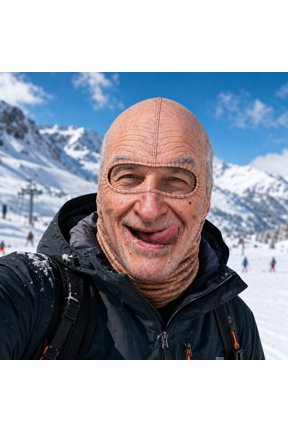 Funny Ski Face Mask, Winter Sports Gear for Men and Women, Warm Breathable Fabric, Lightweight Design for Outdoor Activities, 24×36in