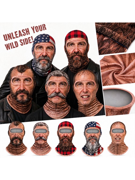 Funny Ski Mask,Balaclava Face Mask,Lightweight Breathable UV Sun Protection Full Head Cover for Skiing Cycling Motorcycle Fishing Hunting Halloween Sports