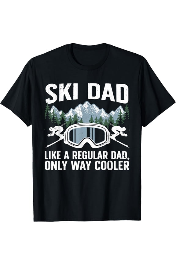 Funny Skiing Design For Dad Men Skier Winter Sport Lovers T-Shirt