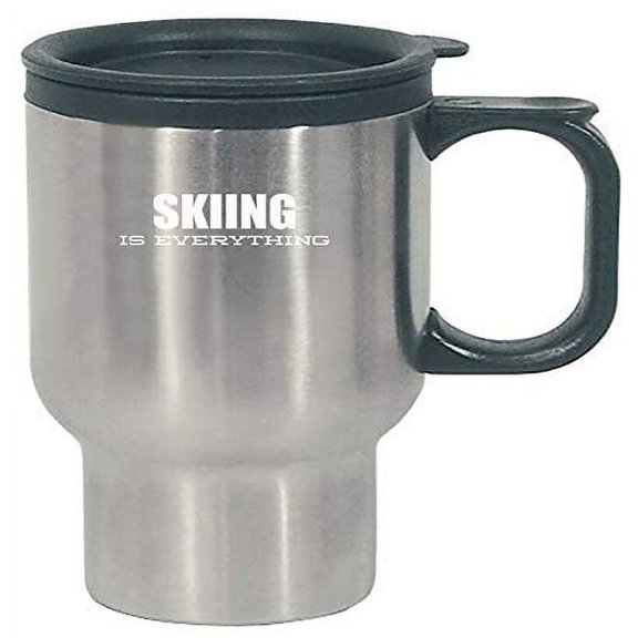 Funny Skiing Stainless Steel Travel Mug - Perfect Gift for Snow Lovers