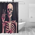 thumbnail image 1 of Funny Skull Shower Curtain Waterproof Fabric with 12 Hooks Bathroom Bath Curtain Set Polyester Fabric Machine Washable 60 x 72 Inch Home Decor, 1 of 6