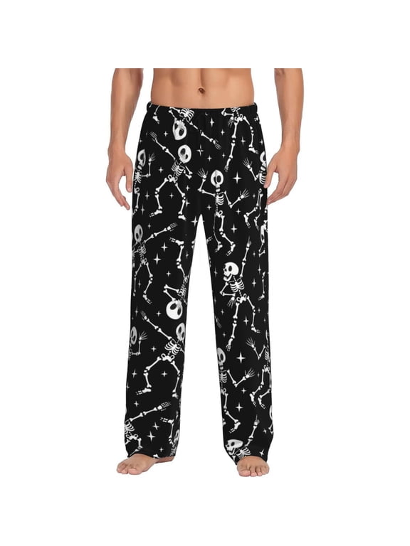Funny Skull Start Men'S Pajama Pants Soft Sleep Lounge Pants Pjs Bottoms With Pockets Large