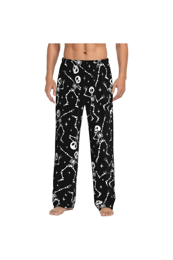 Funny Skull Start Men'S Pajama Pants Soft Sleep Lounge Pants Pjs Bottoms With Pockets Small
