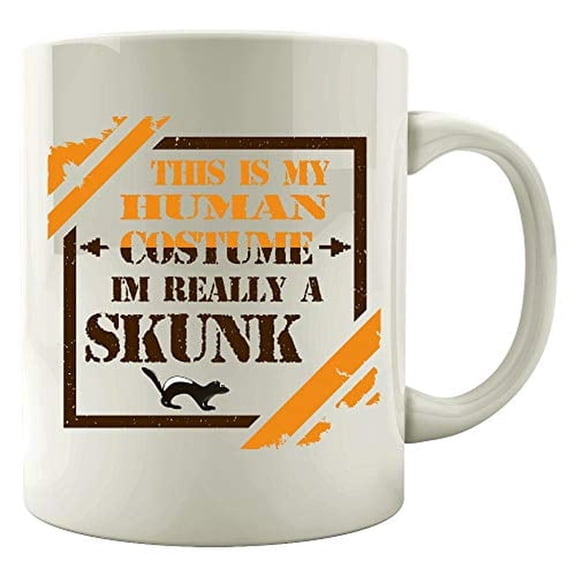 Funny Skunk 11 oz Coffee Mug - Humor Gift for Animal Lovers White Ceramic