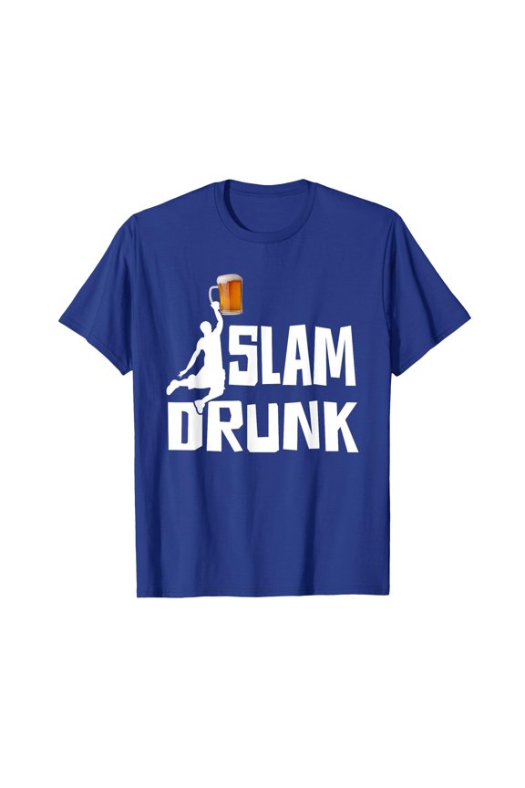 Funny Slam Drunk Basketball Player T-Shirt for Beer Lovers and Sports Fans
