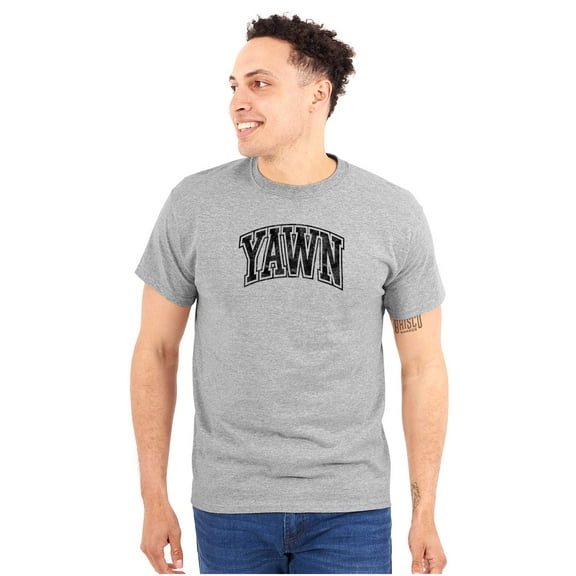 Funny Sleep Varsity Athlete Yawn Joke Men's Graphic T Shirt Tees Brisco Brands M