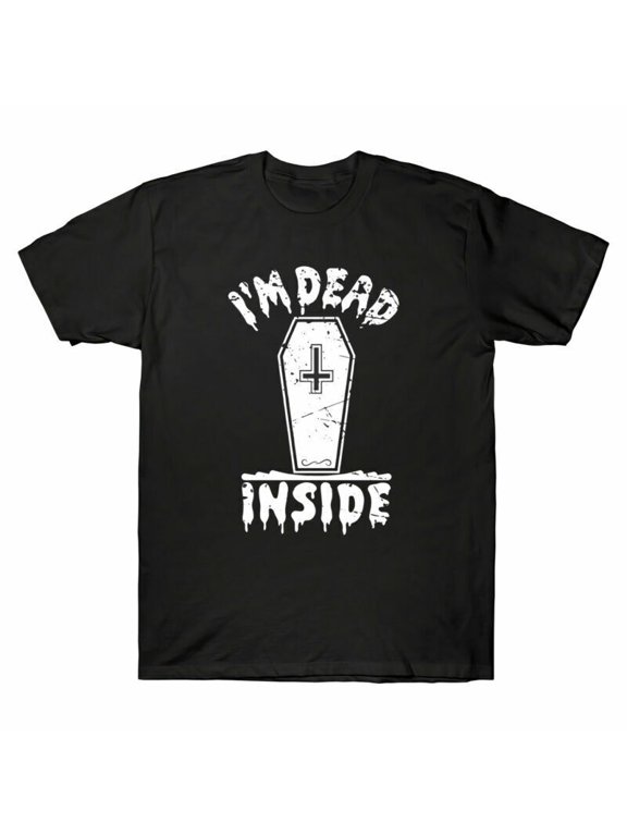 Funny Sleeve INSIDE Tee Cross Shirt T-Shirt DEAD Novelty Coffin Short IM