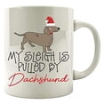 thumbnail image 1 of Funny Sleigh - Pulled By Dachshund - Red Hat - Colored Mug, 1 of 4