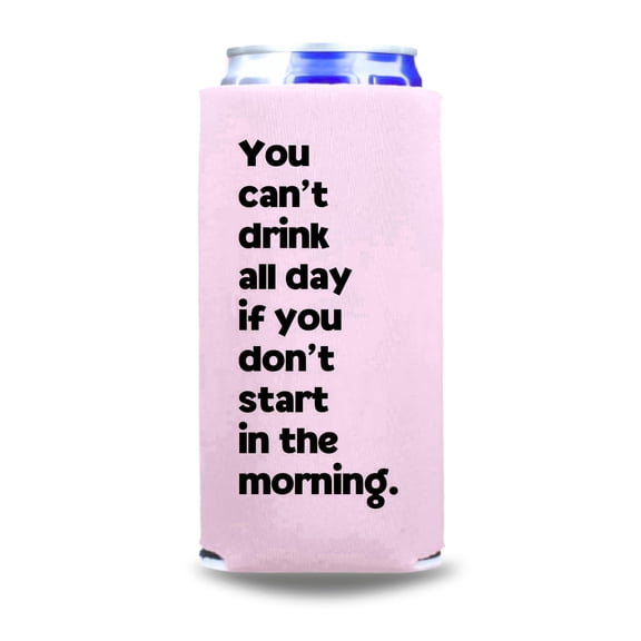Capital City Commerce Funny Skinny Can Cooler – Gag Gift Slim Coolie for Spiked Seltzer, Insulated Party Favor Drink Sleeve (Blush)
