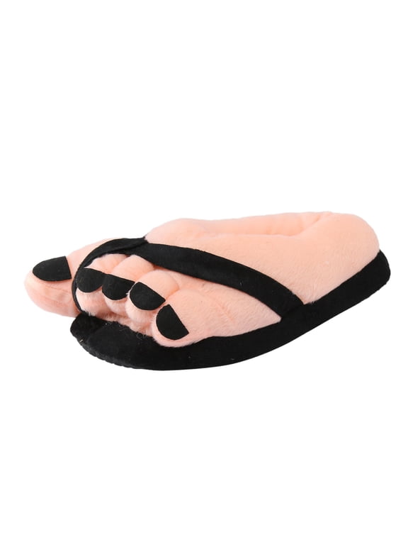 Funny Slippers for Women Men Big Toe Shoes Cartoon Toe Slipper Warm Soft Winter Shoes Novelty Cute Plush House Slippers
