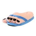 thumbnail image 1 of Funny Slippers for Women Novelty Big Toe Cartoon Fuzzy Slippers Warm Cotton Soft Indoor Outdoor Winter Shoes, Blue & One Size, 1 of 7