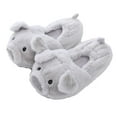 thumbnail image 1 of Funny Slippers piggy slippers for women Warm Animal Slippers Furry Pink Pig Slippers(8-10, Grey Pig with Heel), 1 of 5