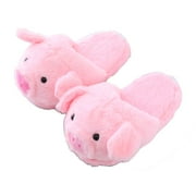 Funny Slippers piggy slippers for women Warm Animal Slippers Furry Pink Pig Slippers8-10, Pink Pig