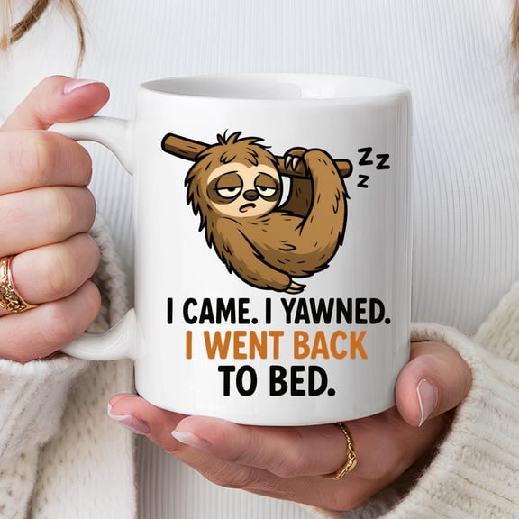 Funny Sloth Coffee Mug I Came I Yawned I Went Back To Bed Mug Lazy Sloth Mug Funny Morning Mug Sloth Lover Gift Funny Work Mug