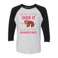 thumbnail image 1 of Funny Sloth I'll Get Over It But I Have To Be Dramatic Raglan Tee-Vintage Black/Heather White-small, 1 of 4