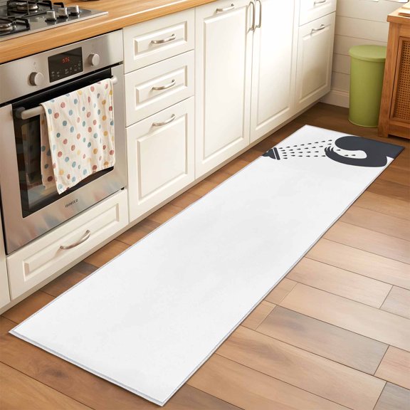 Funny Sloth Runner Rugs 2x6 ft Sloth Bathing Shower Animal Silhouette Washable Hallway Rugs Non-Slip Floor Mats Absorbent Carpet Bedside Runners for Bedroom Kitchen Bathroom Laundry Room