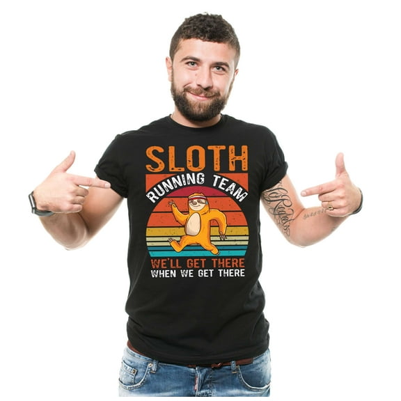 Funny Sloth Shirt Sloth Running Team Sport GYM Activity Funny Parody Pet Animal Lovers T-shirt